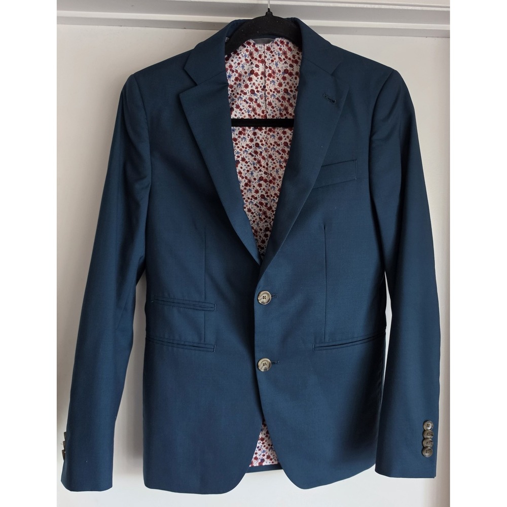 Indochino Blazer Men 30W Blue Long Sleeve Single-Breasted Sport Coat Jacket
